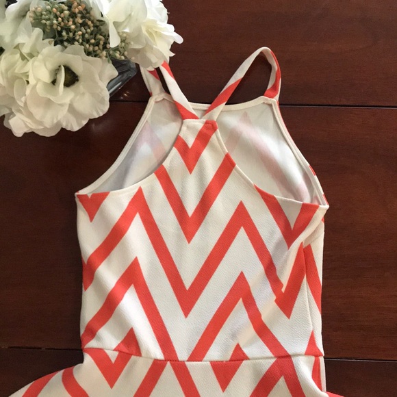 Fun & Flirty coral/white fit and flare dress 👗 - Picture 2 of 3